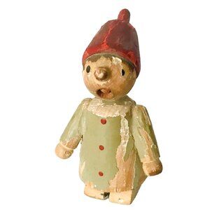 ERZGEBIRGE Miniature Figurine Naughty Boy Sticks Out Tongue Germany Wood Carved